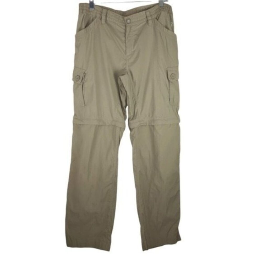 North Face Zipper Off Cargo Convertible Pants Shorts Tan Nylon